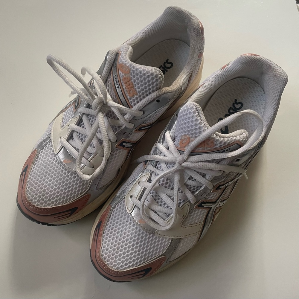 Asics White and Pink Women's Sneakers
